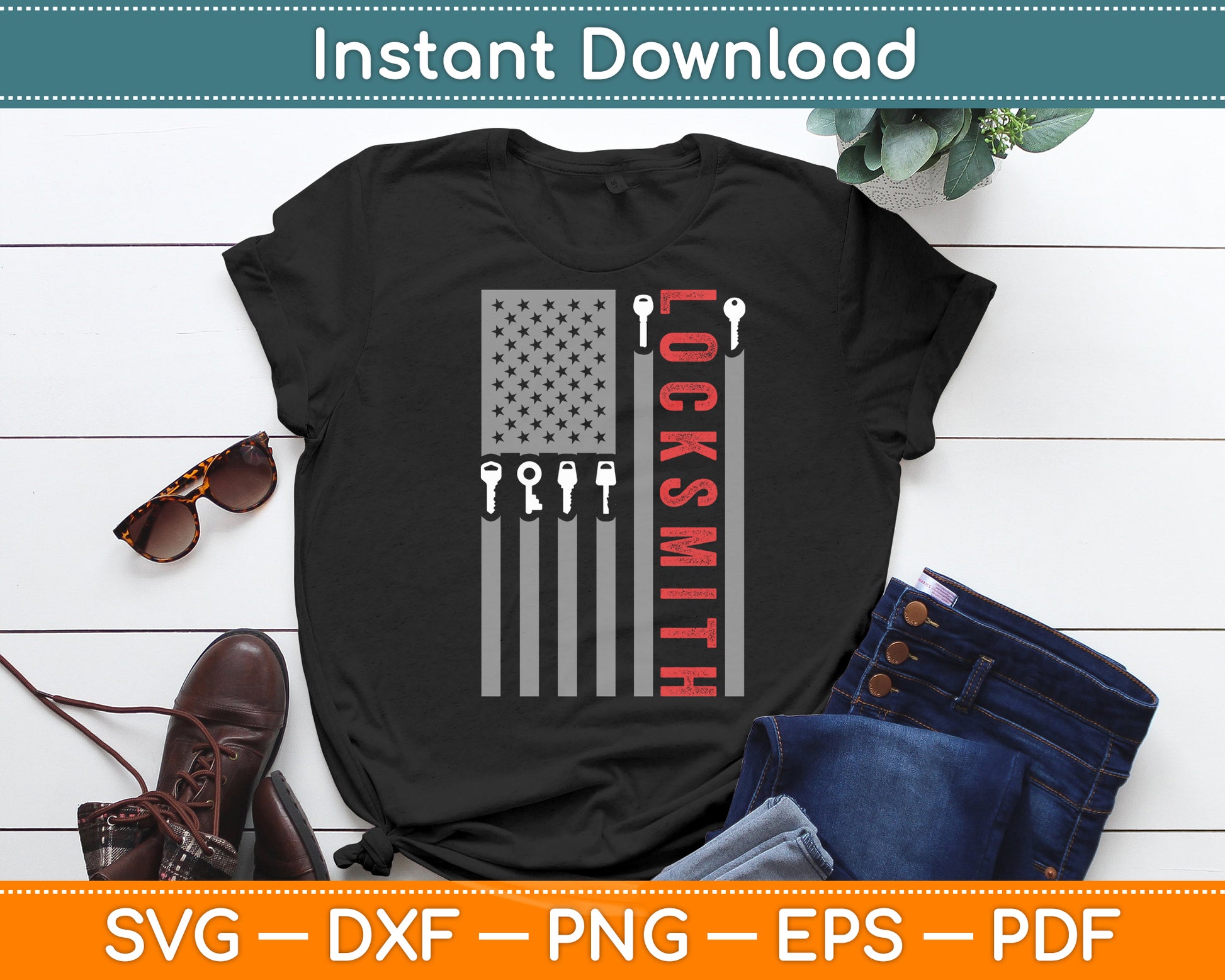 Locksmith American Flag Locksmith Lock Pick Key Picking Svg Digital Cutting File