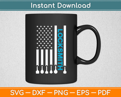 Locksmith American Flag Locksmith Lock Picker Key Picking Svg Digital Cutting File