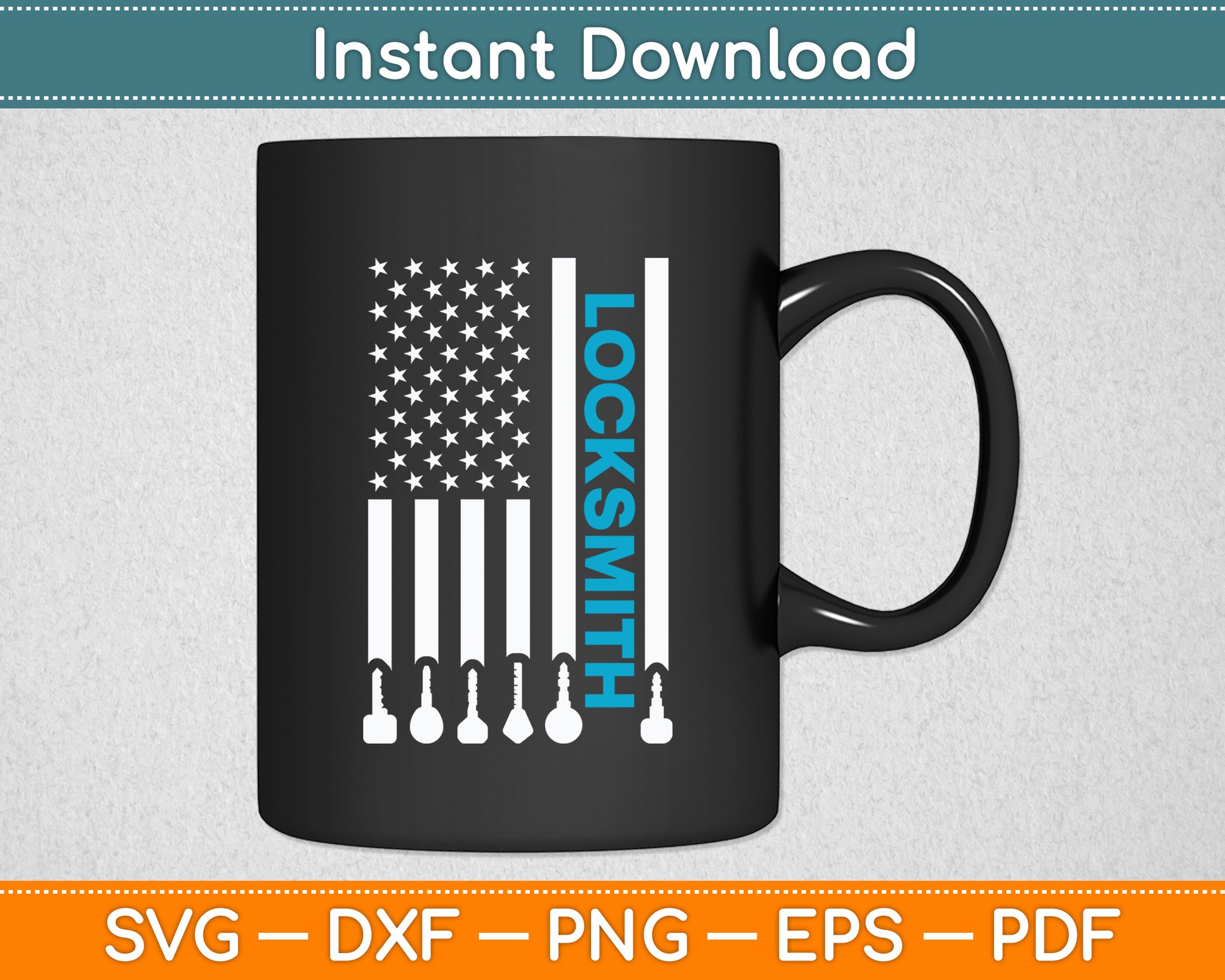 Locksmith American Flag Locksmith Patriotic Svg Digital Cutting File