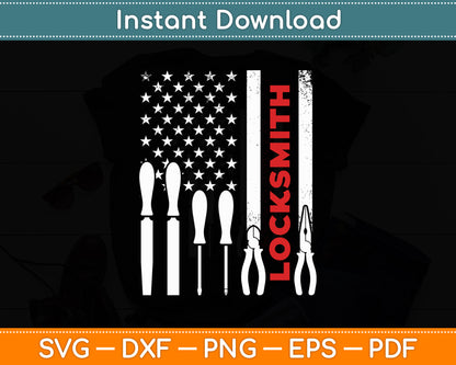 Locksmith American Flag Locksmith Svg Digital Cutting File