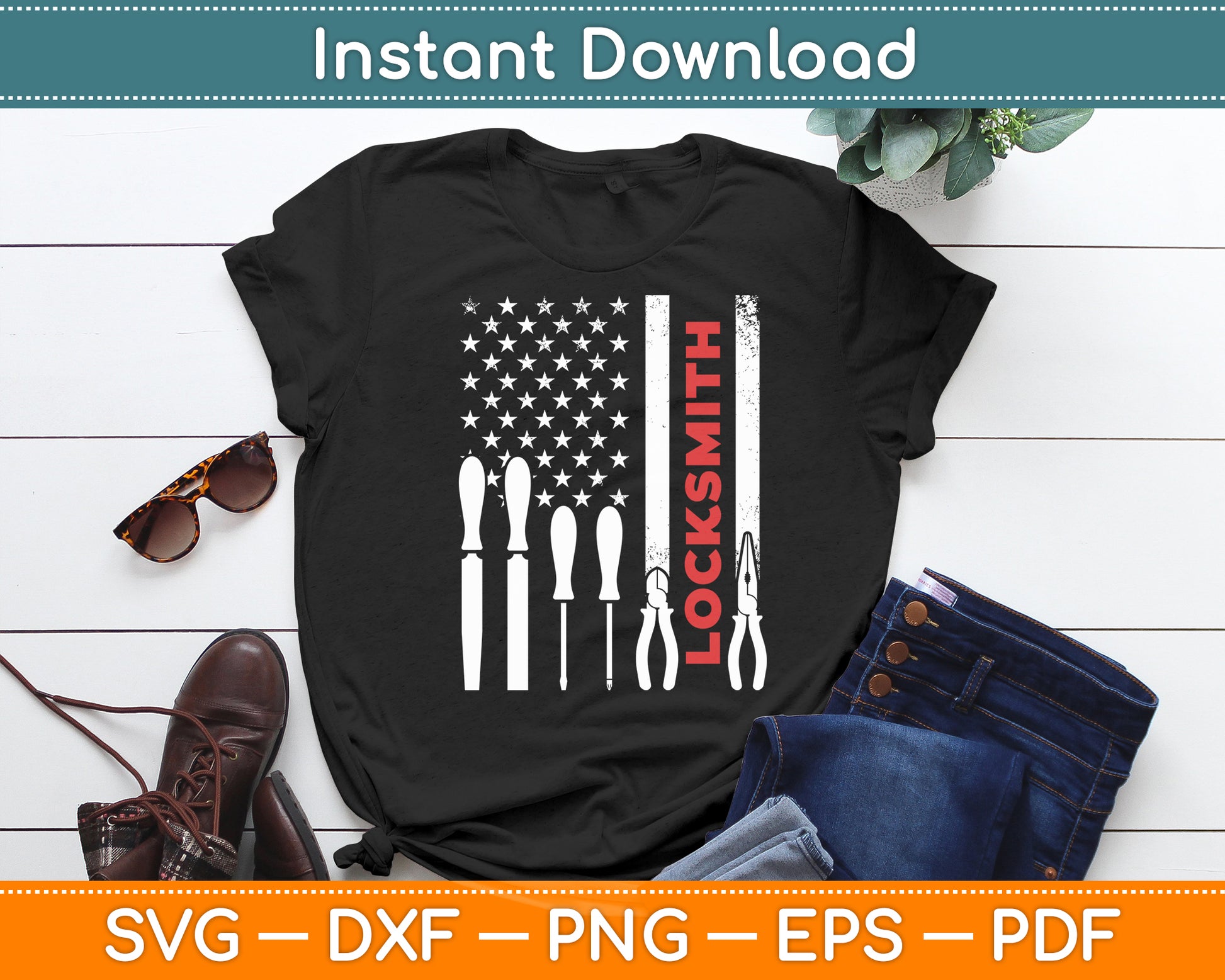 Locksmith American Flag Locksmith Svg Digital Cricut Cutting File