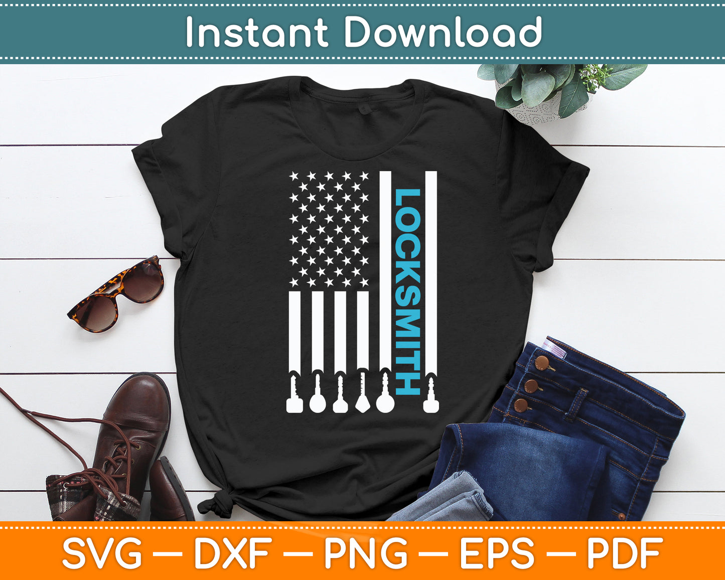 Locksmith American Flag Locksmith Lock Picker Key Picking Svg Digital Cutting File