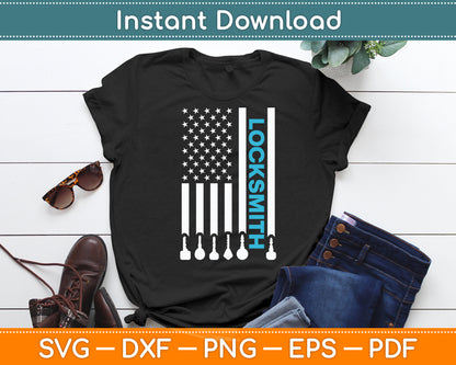 Locksmith American Flag Locksmith Lock Picker Key Picking Svg Digital Cutting File