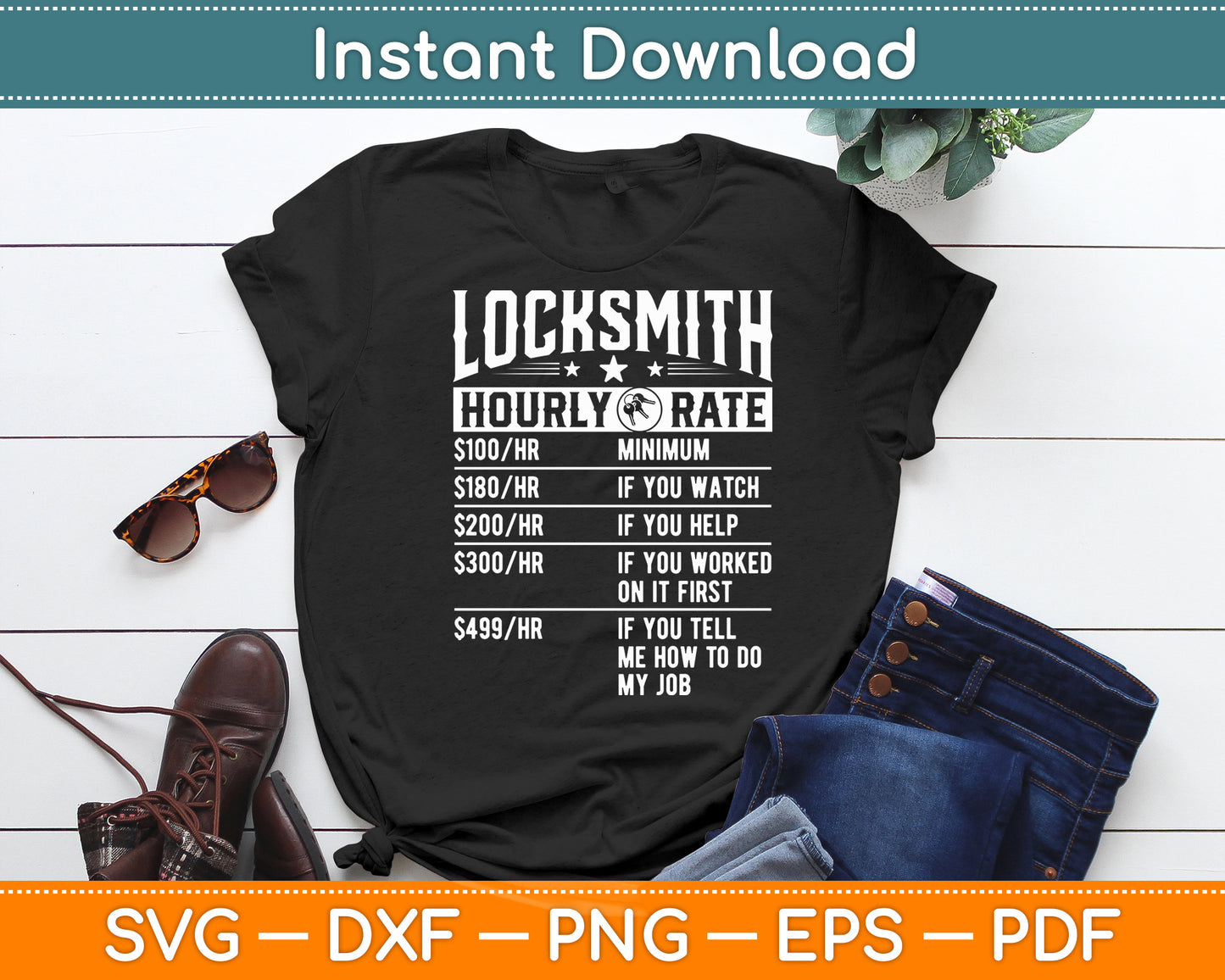 Locksmith Hourly Rate Funny Funny Fathers Day Svg Digital Cutting File