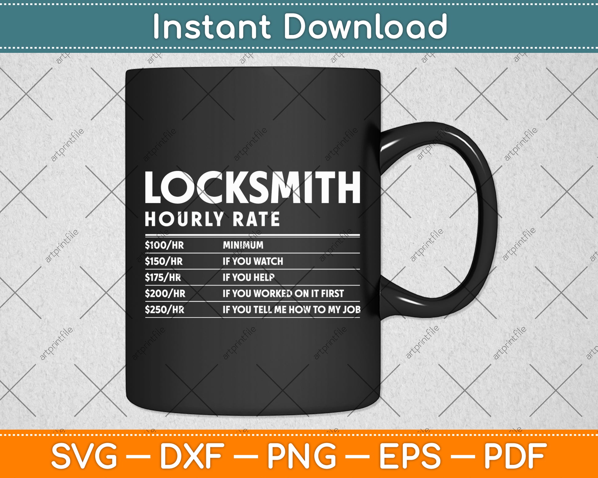 Locksmith Hourly Rate Humor Sarcasm Sarcastic Dad Funny Svg Digital Cutting File