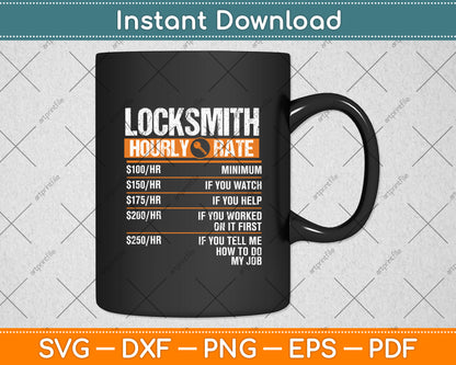 Locksmith Hourly Rate Locksmithing Labor Rates Picker Funny Svg Digital Cutting File