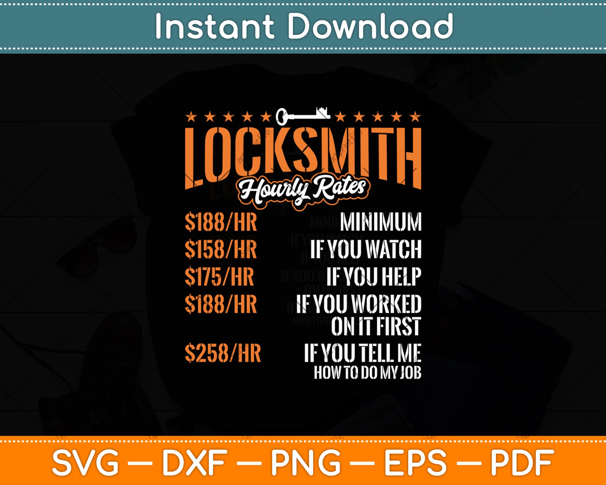 Locksmith Hourly Rates Lock Picking Funny Svg Digital Cutting File