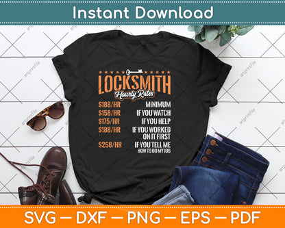 Locksmith Hourly Rates Lock Picking Funny Svg Digital Cutting File