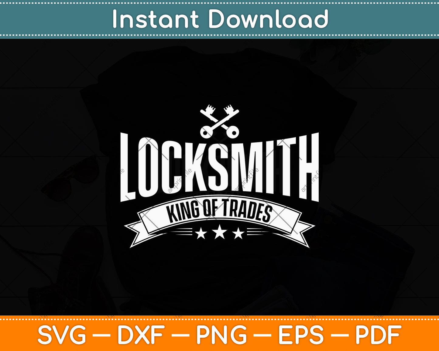 Locksmith King of Trades Key and Lock Picker Funny Svg Digital Cutting File