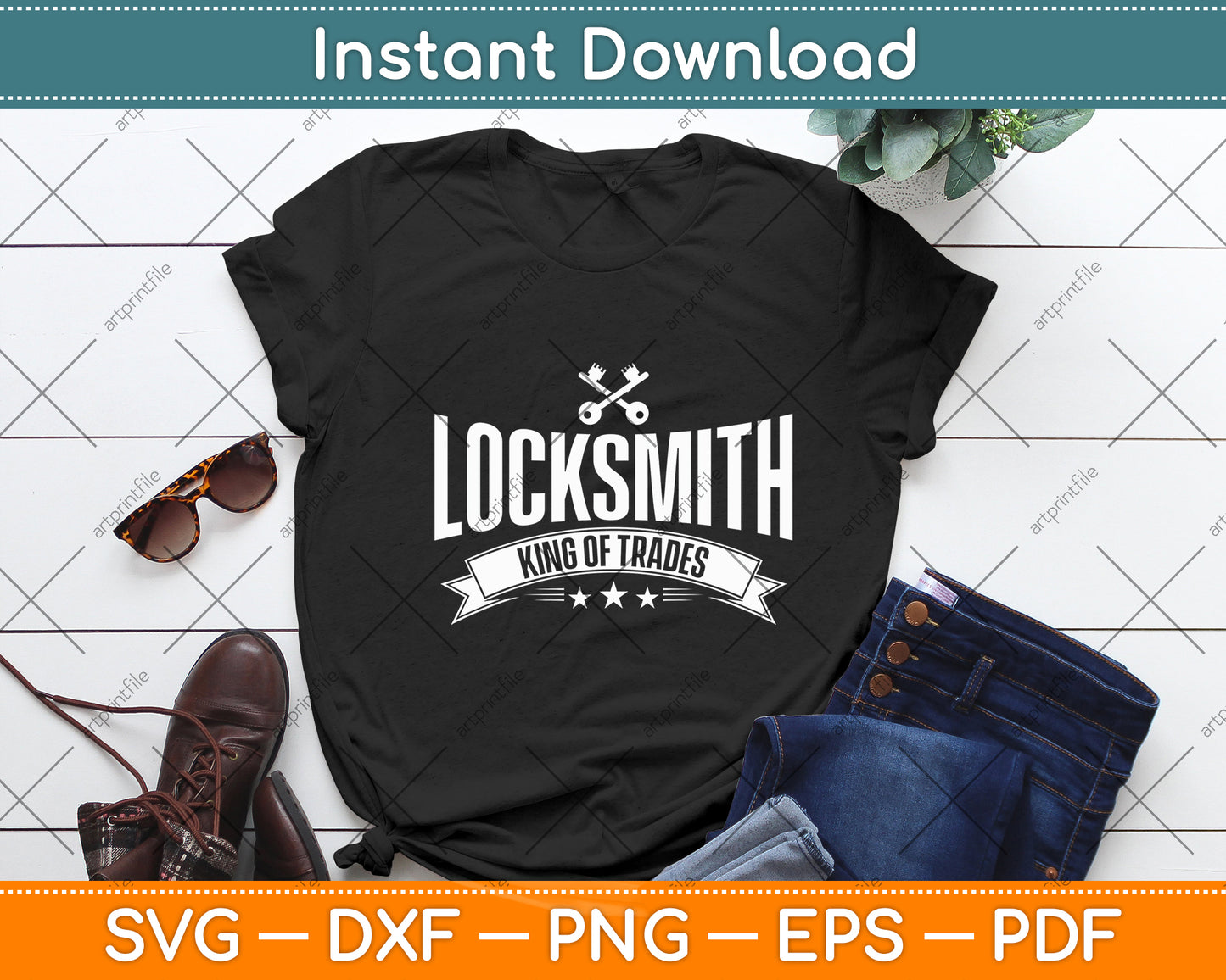 Locksmith King of Trades Key and Lock Picker Funny Svg Digital Cutting File