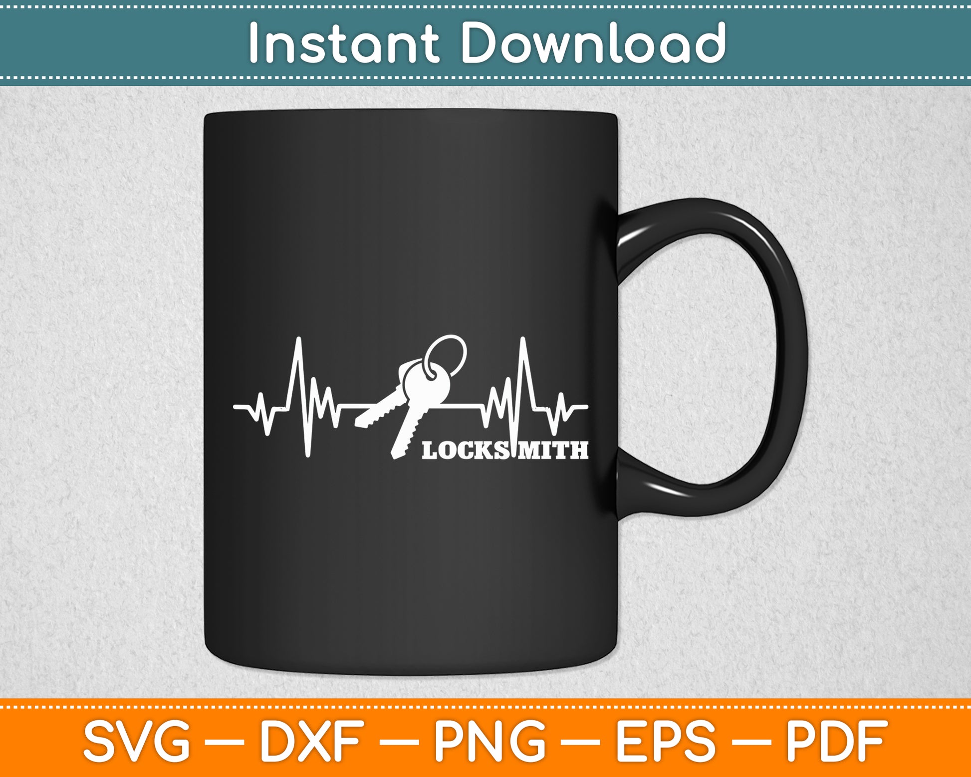 Locksmith Lock Heartbeat Vintage Retro Svg Digital Cutting File