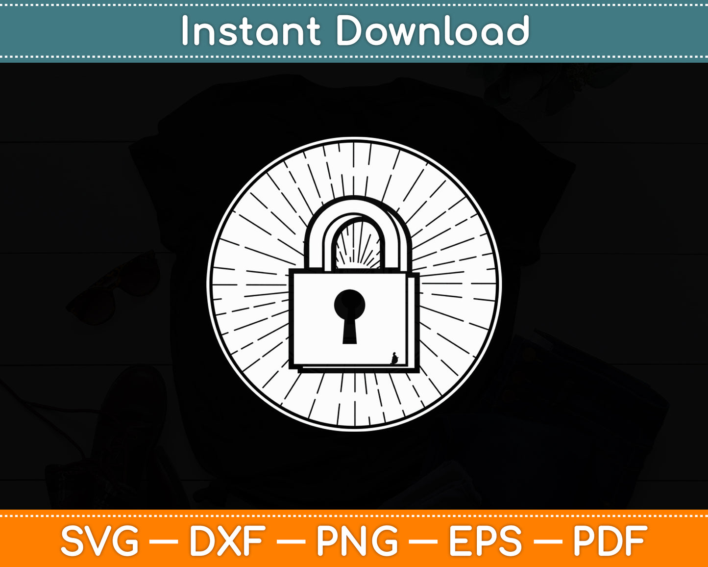 Locksmith Lock Vintage Retro Style Svg Digital Cutting File