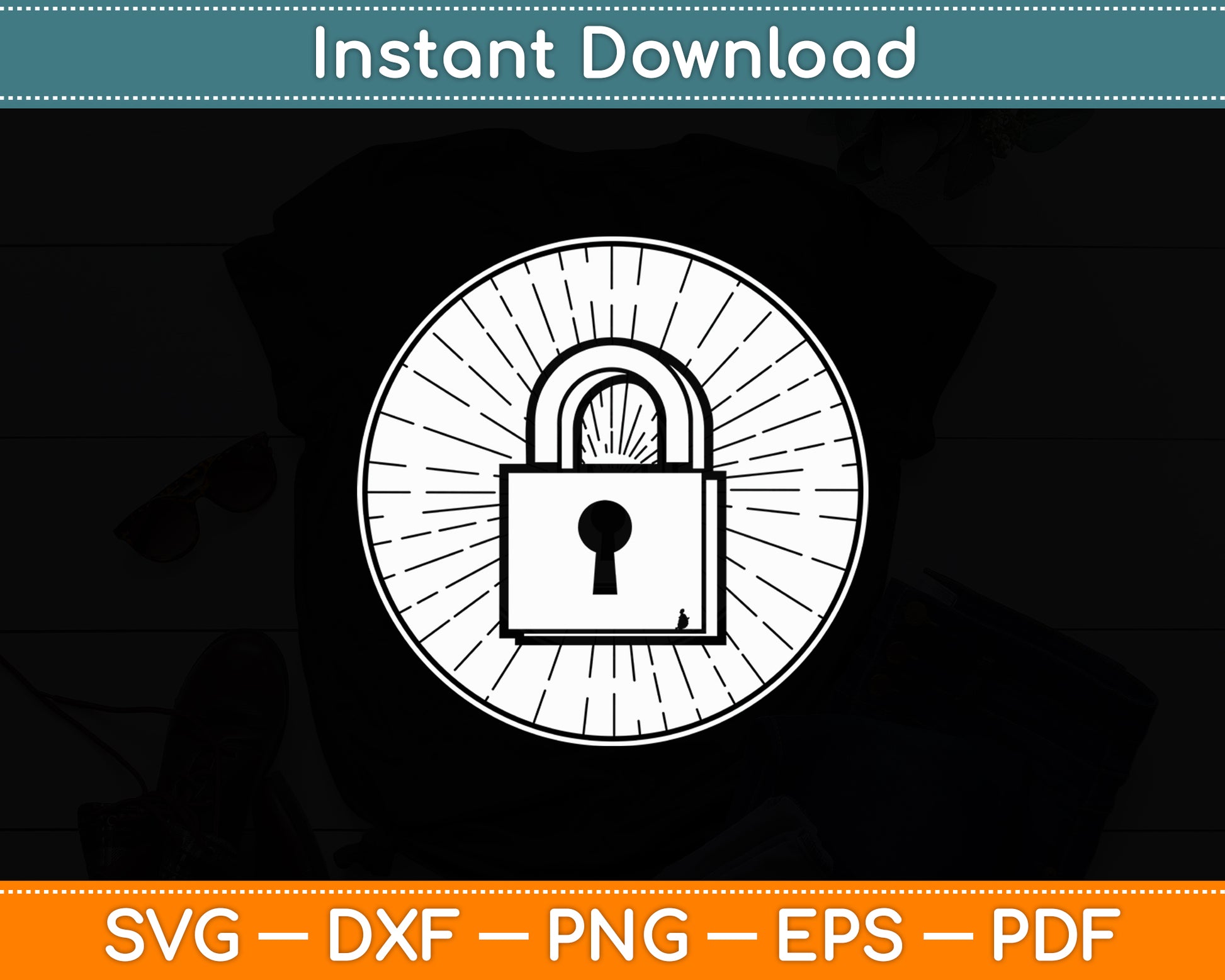 Locksmith Lock Vintage Retro Style Svg Digital Cutting File
