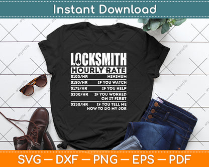 Locksmith Hourly Rates Funny Lock Picker Labor Worker Svg Digital Cutting File