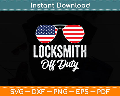 Locksmith Off Duty American Flag Sunglasses Svg Digital Cutting File
