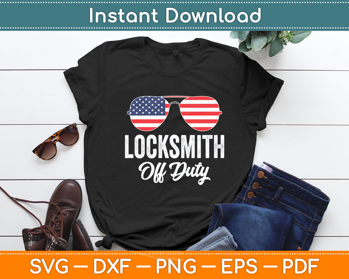 Locksmith Off Duty American Flag Sunglasses Svg Digital Cutting File