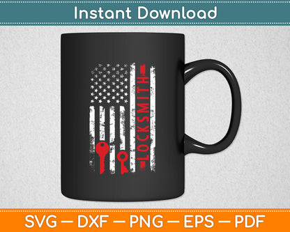 American Flag Locksmith Professional Lock Picker Funny Svg Digital Cutting File