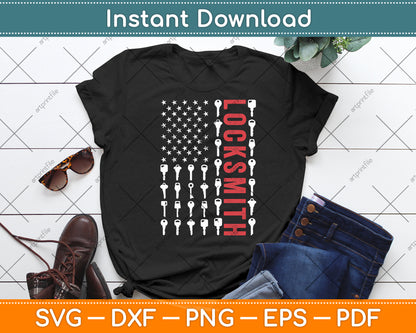 Locksmith Professional Lock Picker American Flag Svg Digital Cutting File