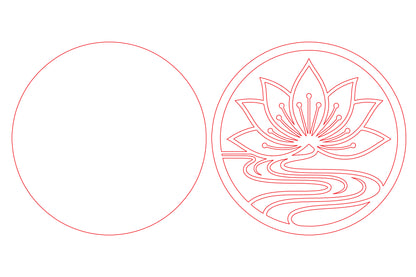 Lotus Flower Round Laser Cut SVG