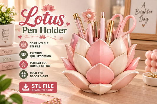 Lotus Pen Holder 3D STL File