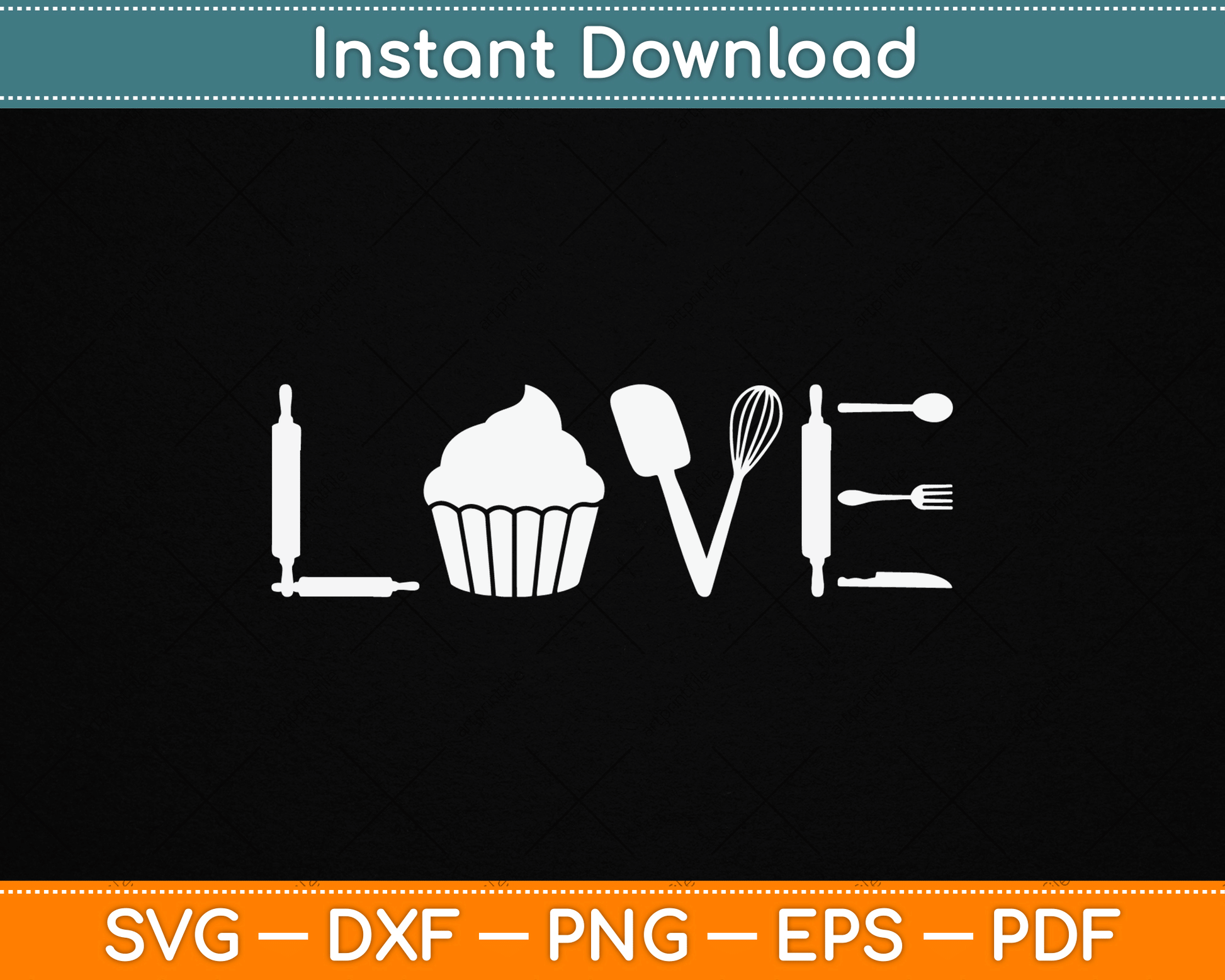 Love - Funny Cupcake Baker Pastry Baking Gift SVG Digital Cutting File