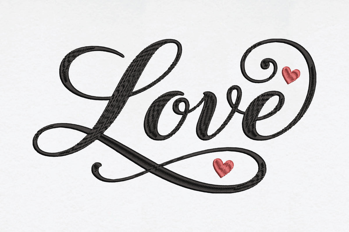 Love Word Embroidery Design
