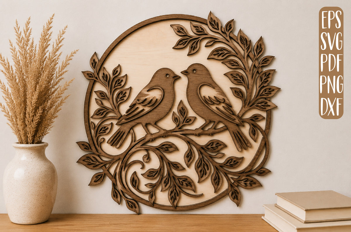 Love Birds Layered Laser Cut SVG