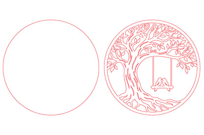 Love Birds Tree Swing Laser Cut SVG