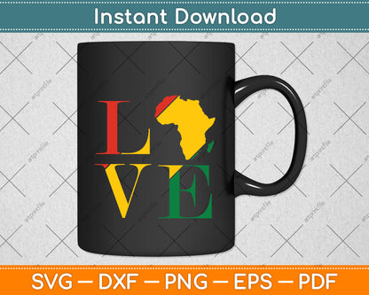 Love Black African American Pride Juneteenth Vintage Svg Png Dxf Digital Cutting File