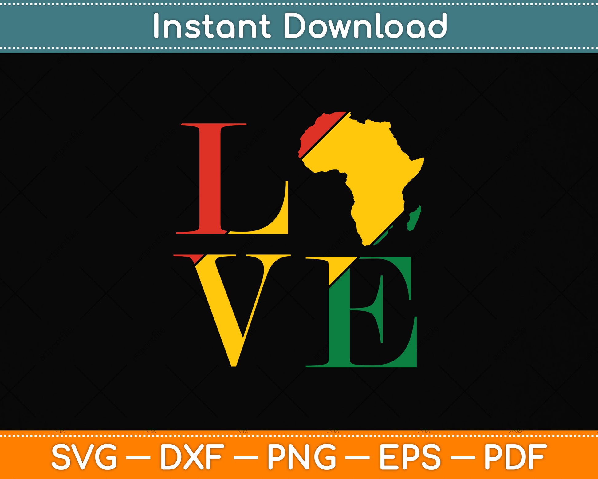 Love Black African American Pride Juneteenth Vintage Svg Png Dxf Digital Cutting File