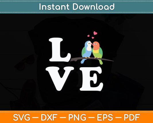 Love Cute Parrot Parakeet Family Svg Digital Cutting File