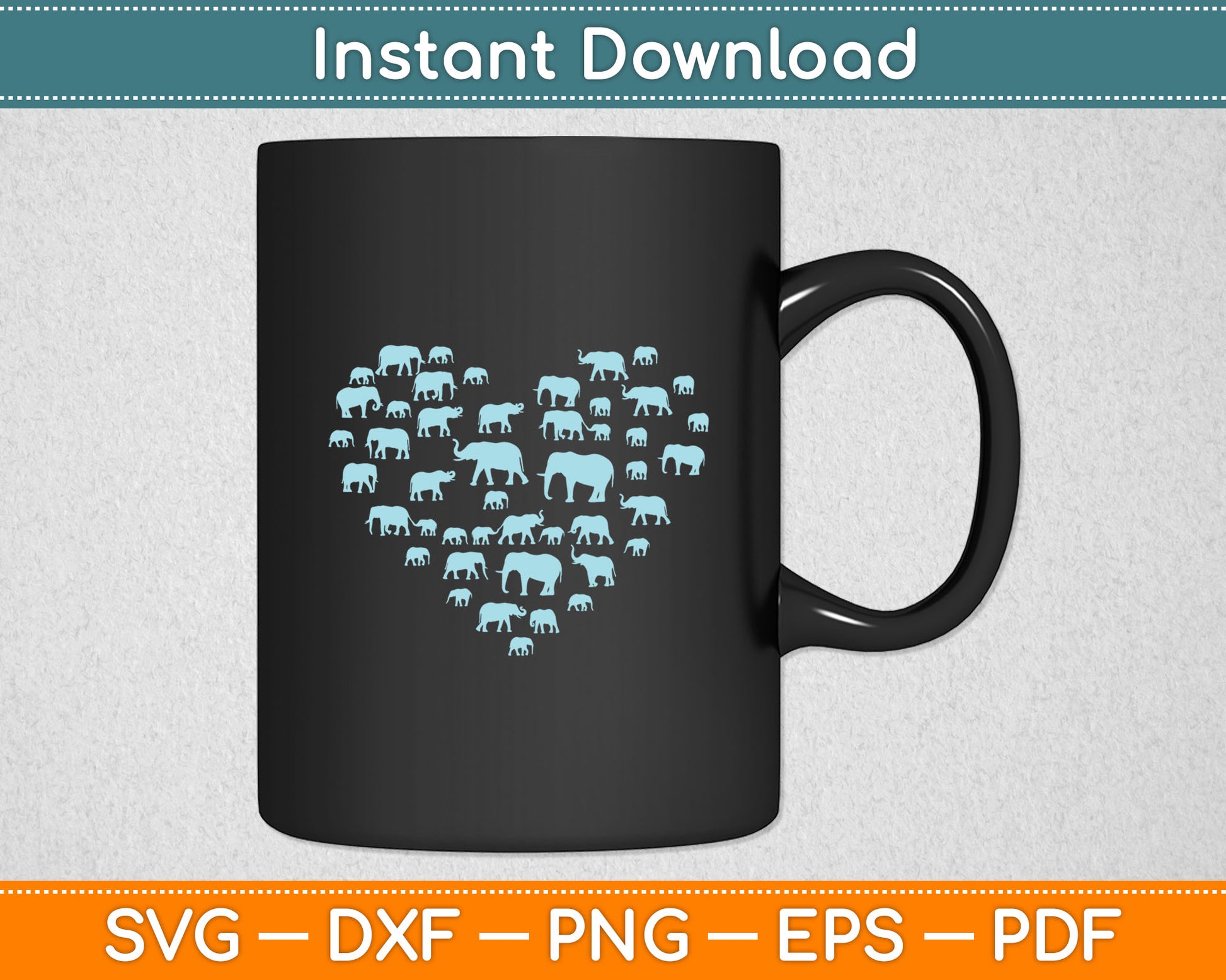Love Elephant Svg Digital Cutting File