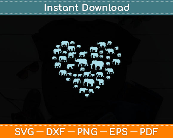 Love Elephant Svg Digital Cutting File