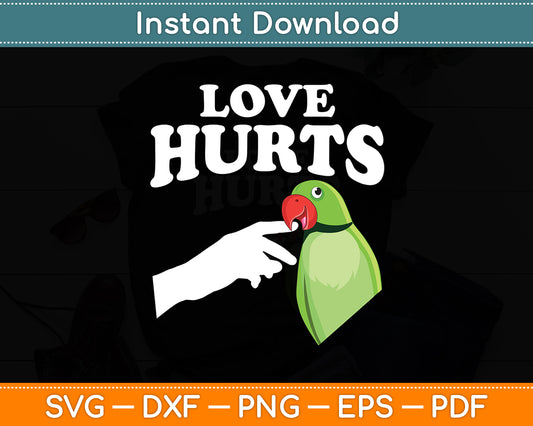 Love Hurts Red Lored Parrot Svg Digital Cutting File