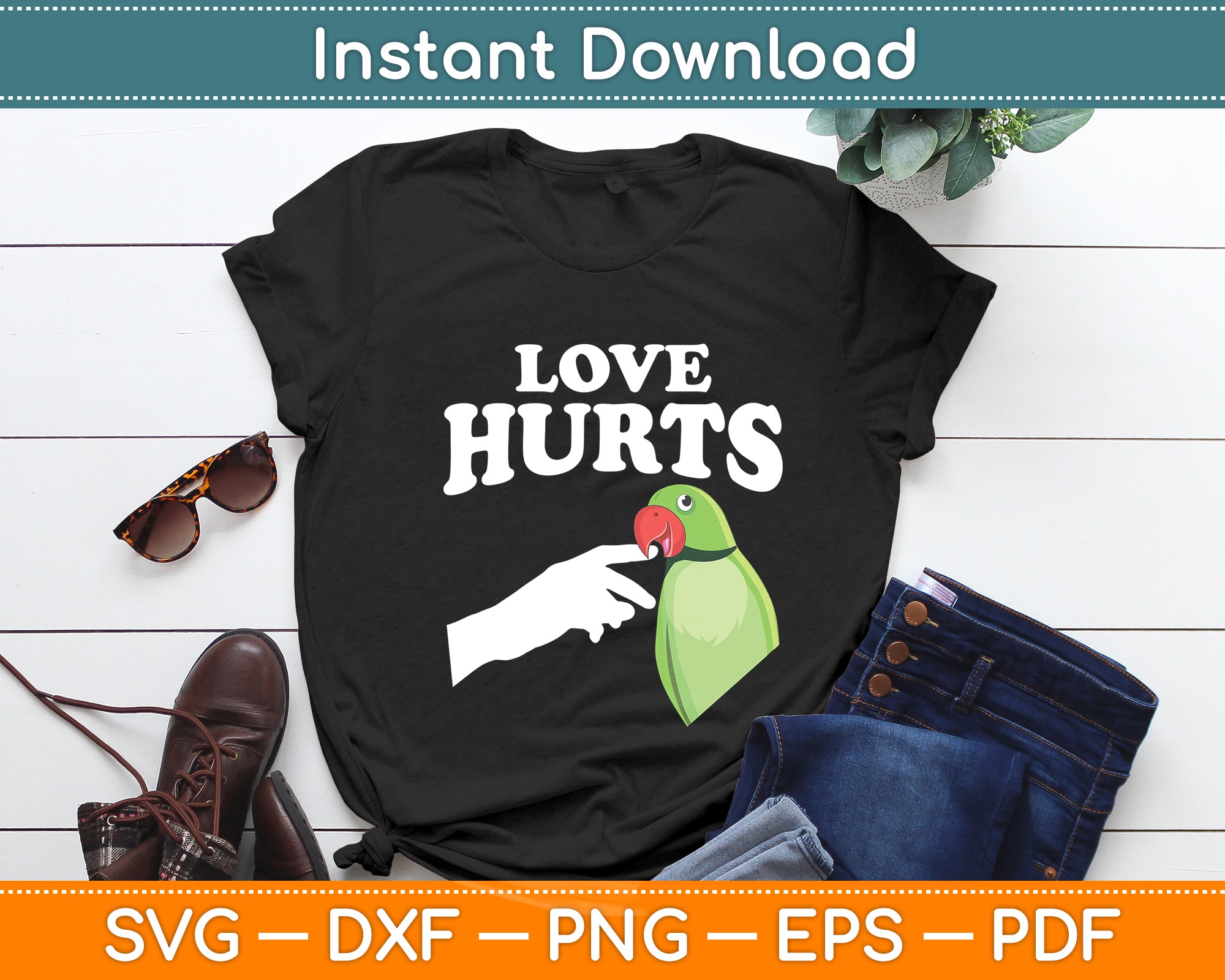 Love Hurts Red Lored Parrot Svg Digital Cutting File – artprintfile