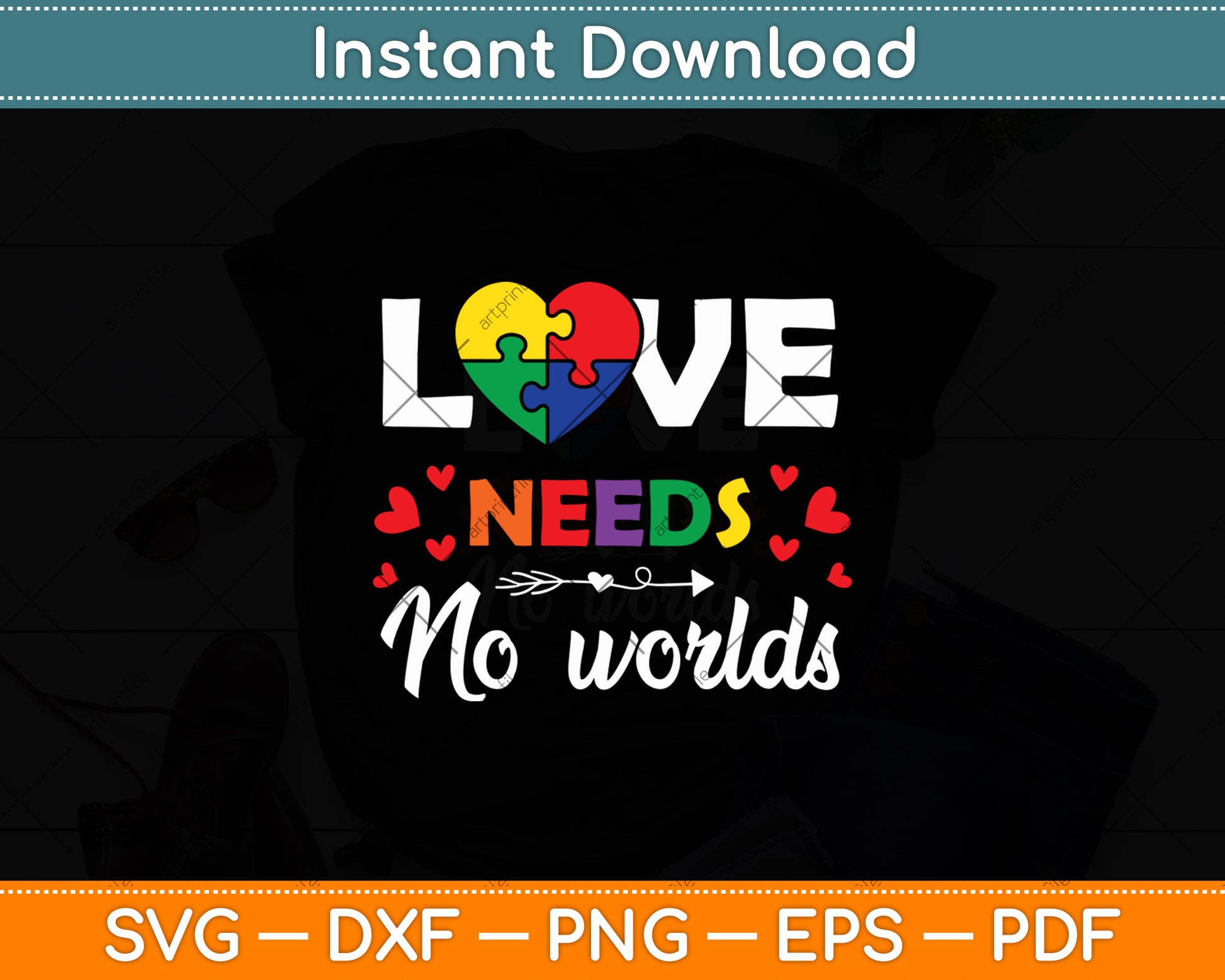 Love Needs No Words Autism Svg Digital Cutting File