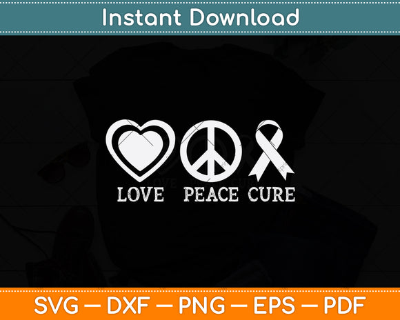 Love Peace Cure Breast Cancer Awareness Svg Png Dxf Digital Cutting File