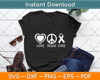 Love Peace Cure Breast Cancer Awareness Svg Png Dxf Digital Cutting File