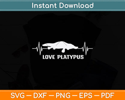 Love Platypus Heart Beat Svg Png Dxf Digital Cutting File
