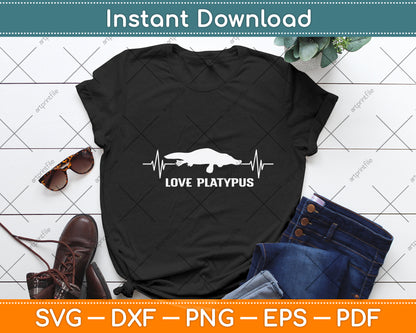 Love Platypus Heart Beat Svg Png Dxf Digital Cutting File