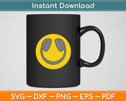 Love The 90's Retro Vintage Headphones Smile Grunge Music DJ Svg Digital Cutting File