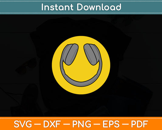 Love The 90's Retro Vintage Headphones Smile Grunge Music DJ Svg Digital Cutting File