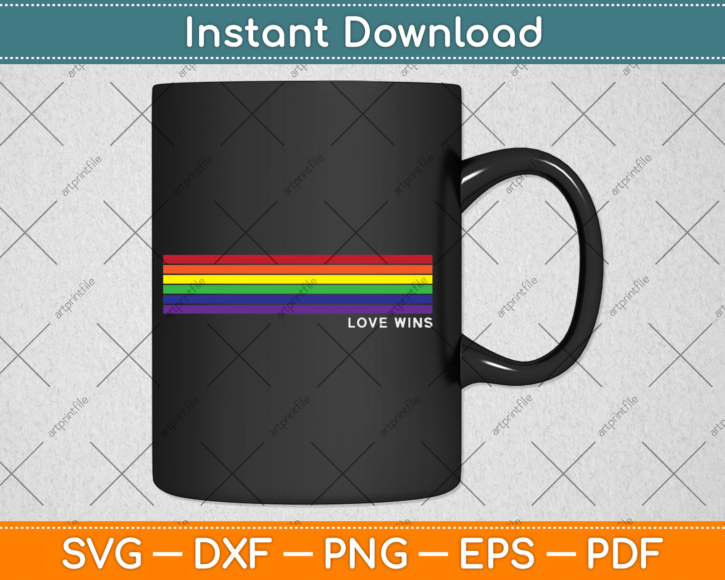 Love Wins Gay Pride Rainbow Equality Gift Svg Digital Cutting File