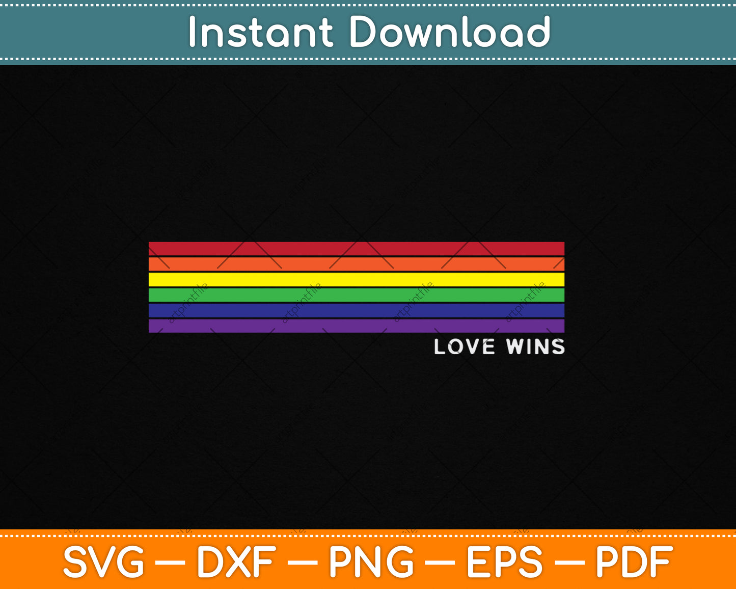 Love Wins Gay Pride Rainbow Equality Gift Svg Digital Cutting File