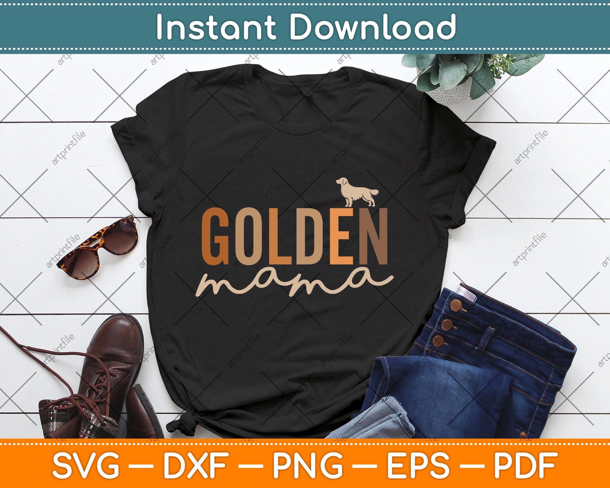 Lovelypod Golden Retriever Lover Gifts Dog Mama SVG PNG Files