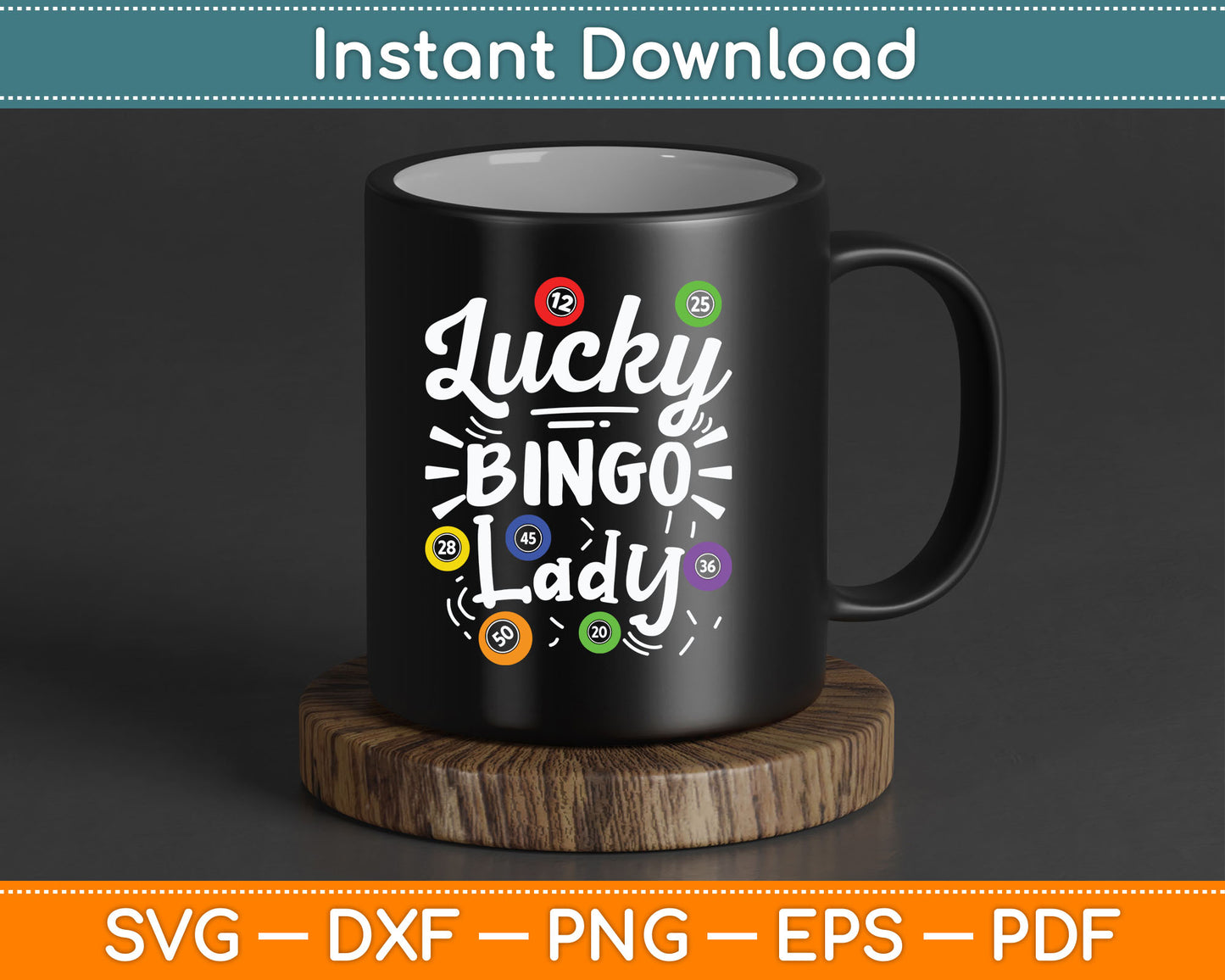 Lucky Bingo Lady Funny SVG Digital Cutting File