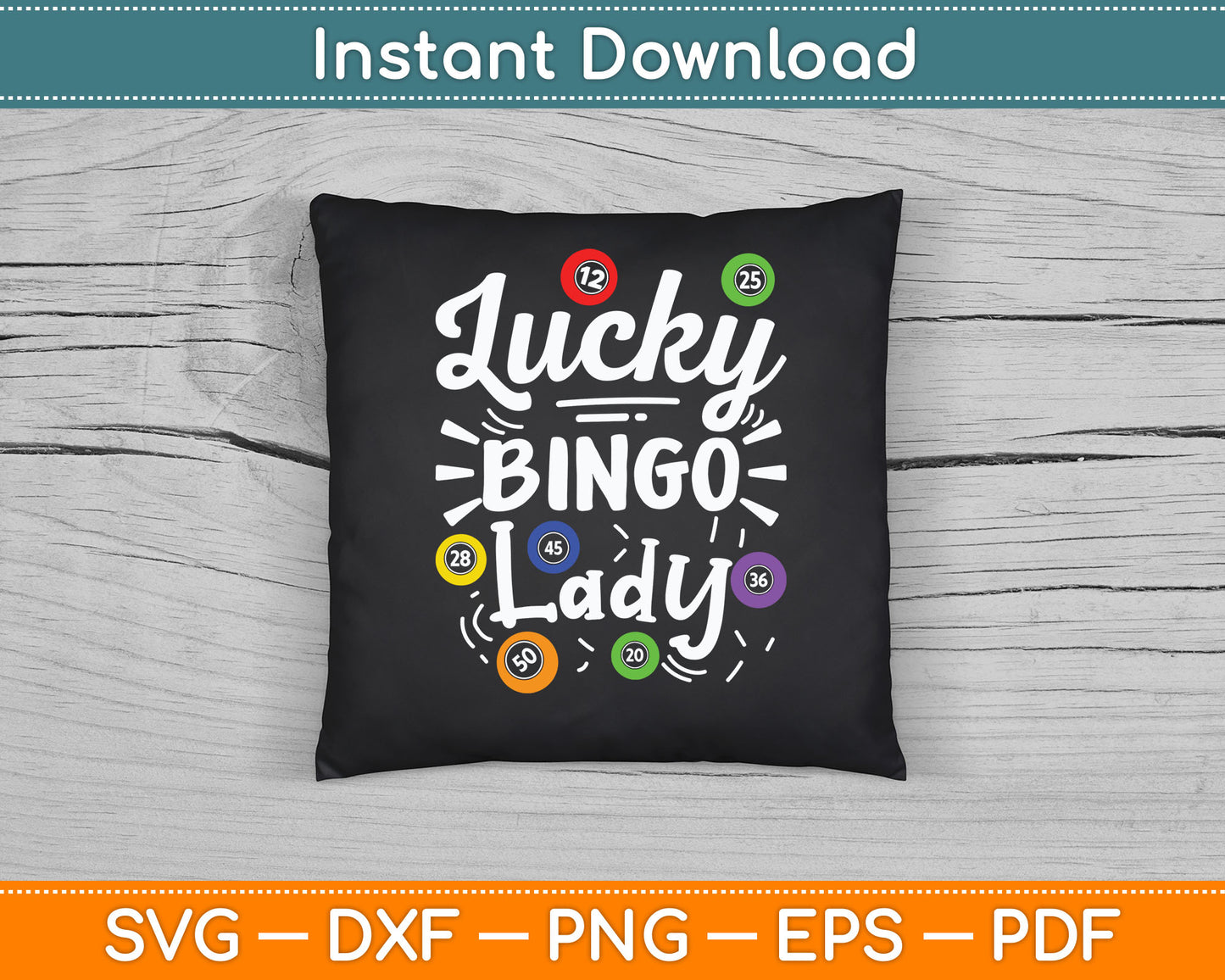 Lucky Bingo Lady Funny SVG Digital Cutting File