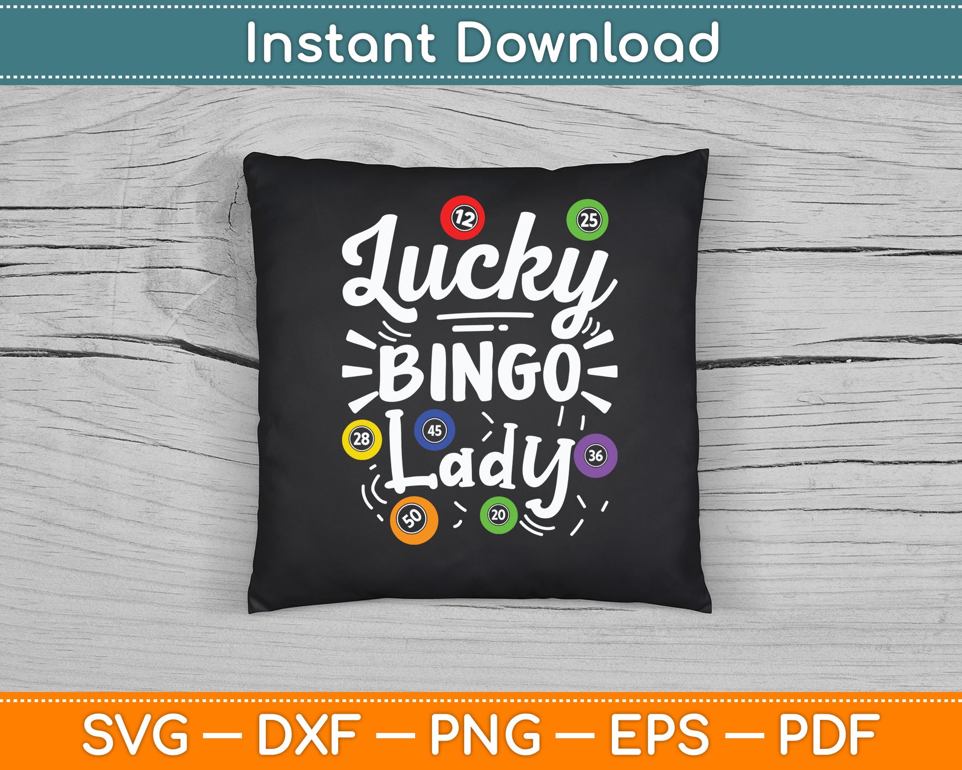 Lucky Bingo Lady Funny SVG Digital Cutting File