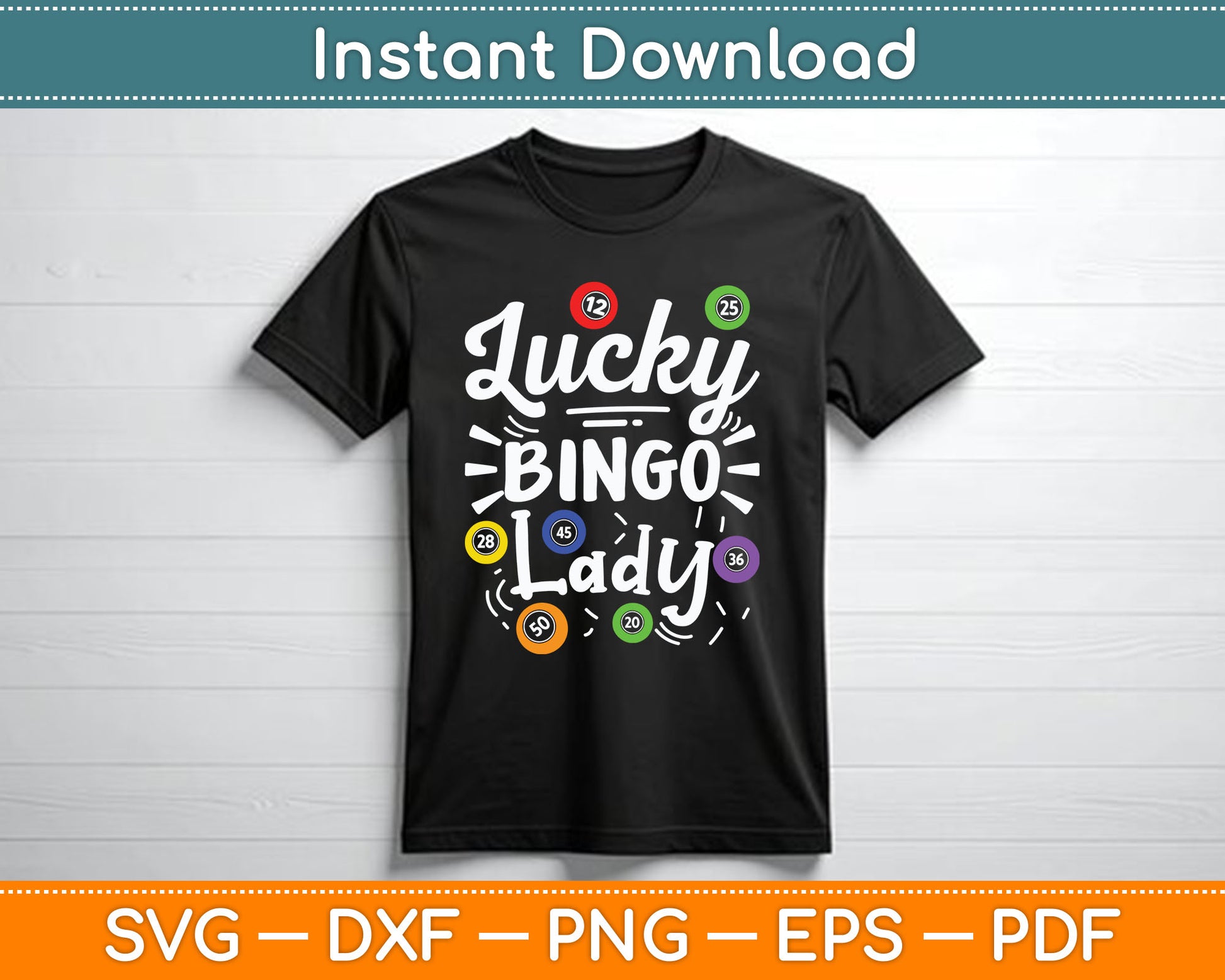 Lucky Bingo Lady Funny SVG Digital Cutting File