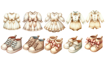 Christmas Baby Clipart PNG Bundle | Watercolor Cute Christmas Baby Clipart | Festive Baby Holiday PNG